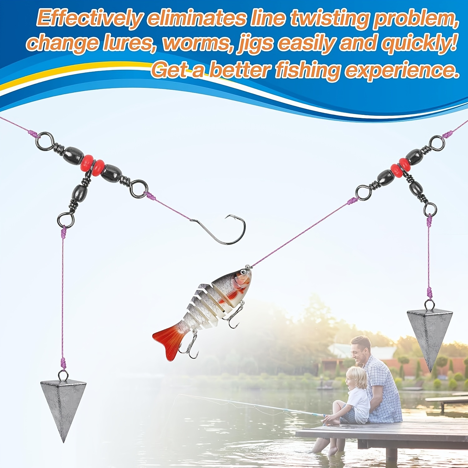 3 Three Way Swivels,Triple Swi - đánh giá và giá Monofilament Line