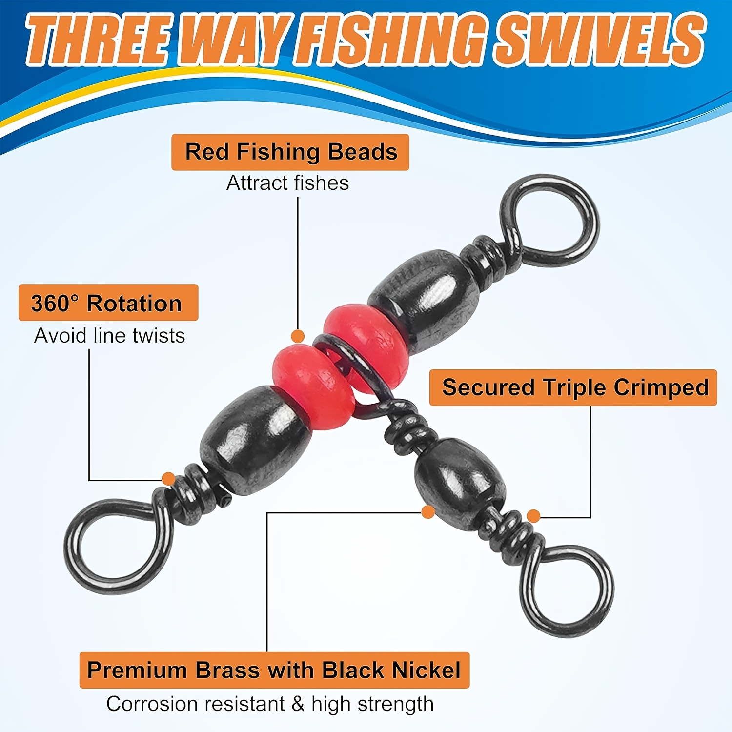 3 Three Way Swivels,Triple Swi - đánh giá và giá Monofilament Line
