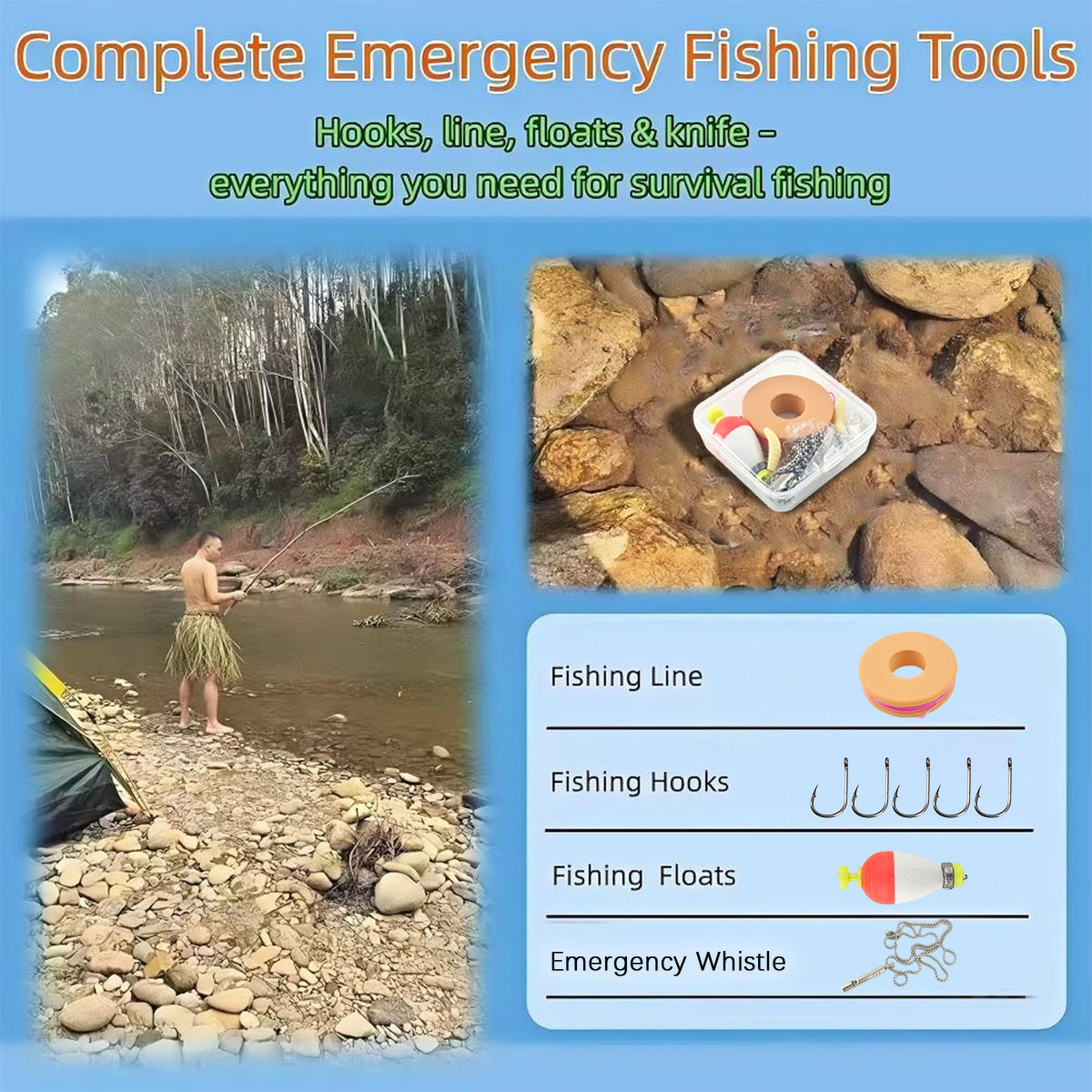 Portable Emergency Fishing Gea - đánh giá và giá Fishing Line Box